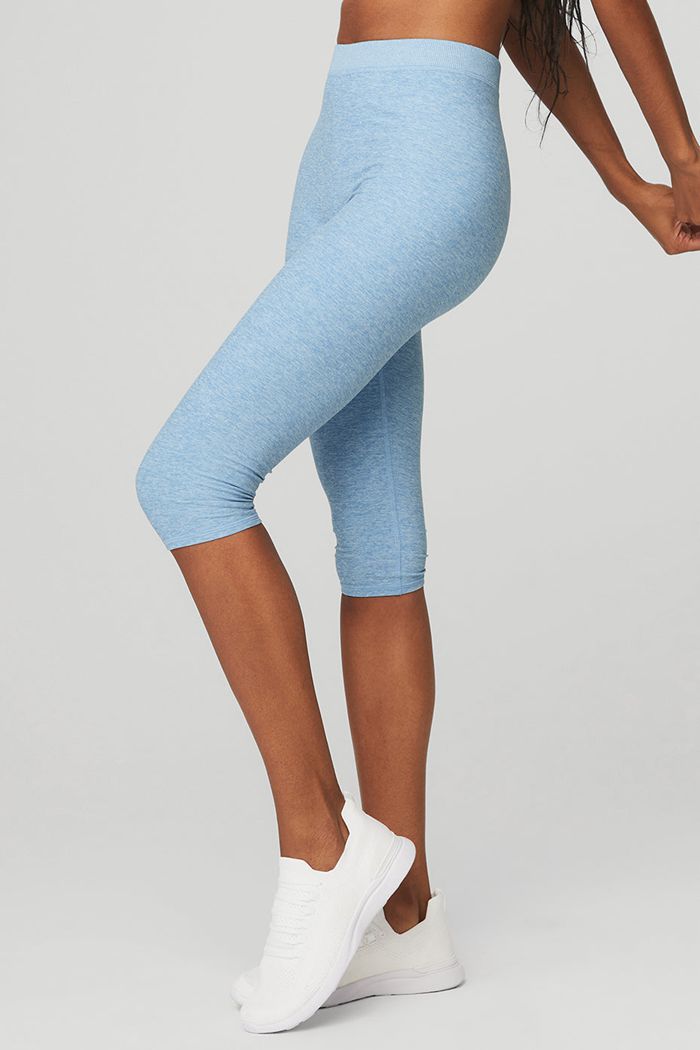 Pantalones Alo Yoga Alosoft High-Cintura Iconic 90's Capri Mujer Azules | 479250SQO