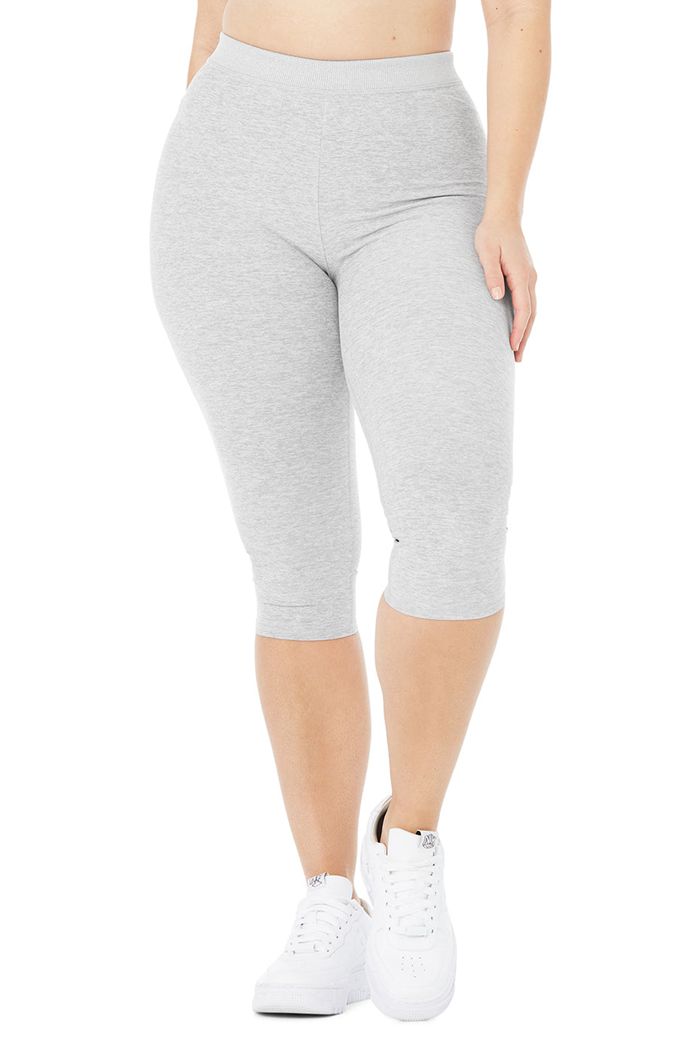 Pantalones Alo Yoga Alosoft High-Cintura Iconic 90's Capri Mujer Grises | 502493SZO