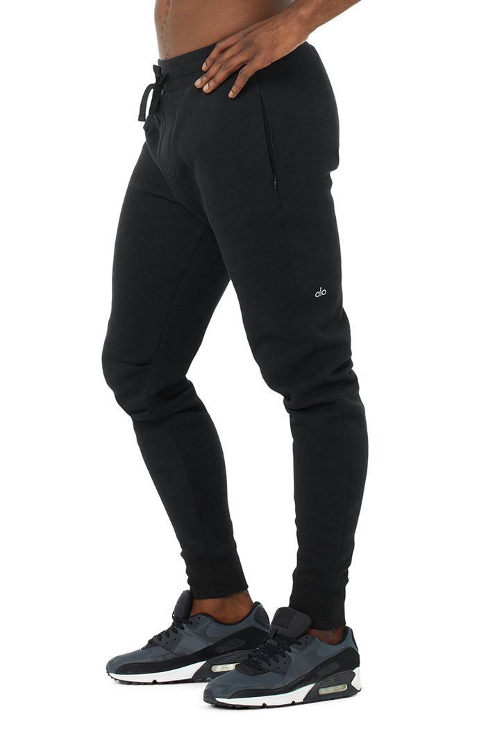 Pantalones Alo Yoga Baseline Sweat Hombre Negros | 023759KUC