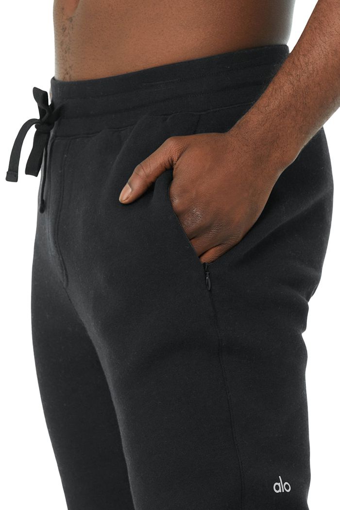 Pantalones Alo Yoga Baseline Sweat Hombre Negros | 023759KUC