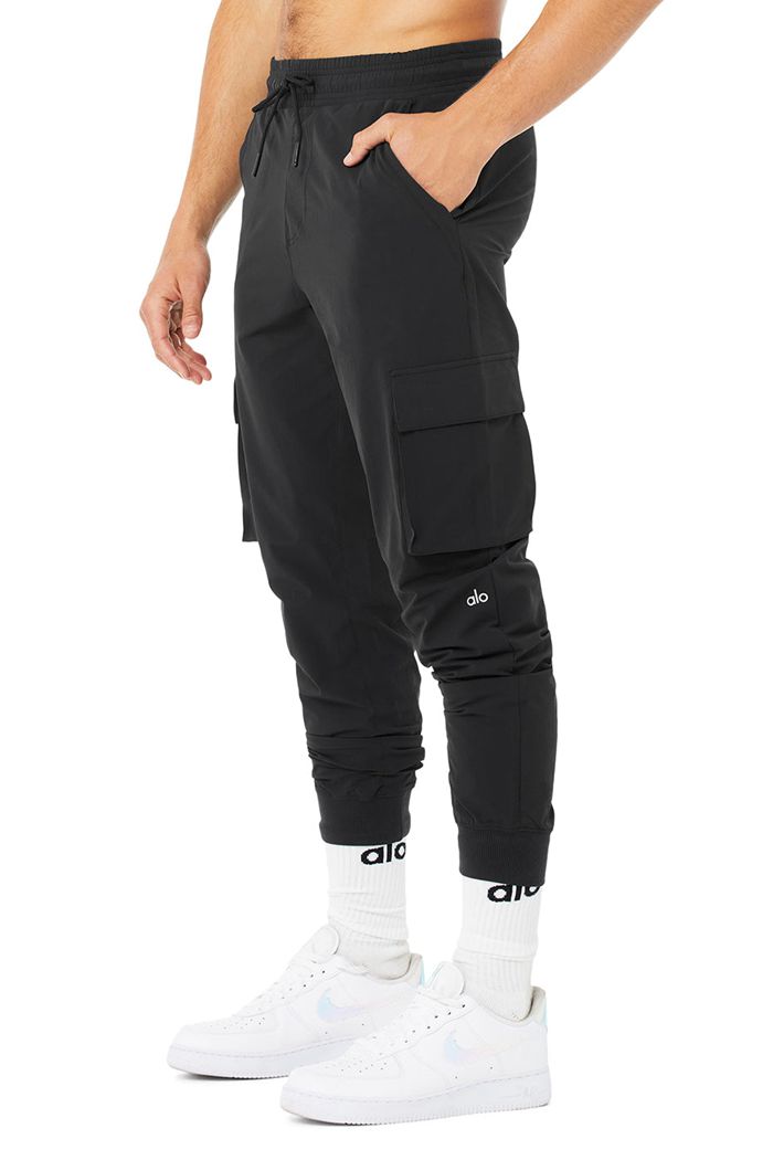 Pantalones Alo Yoga Cargo Division Field Hombre Negros | 753249OYK