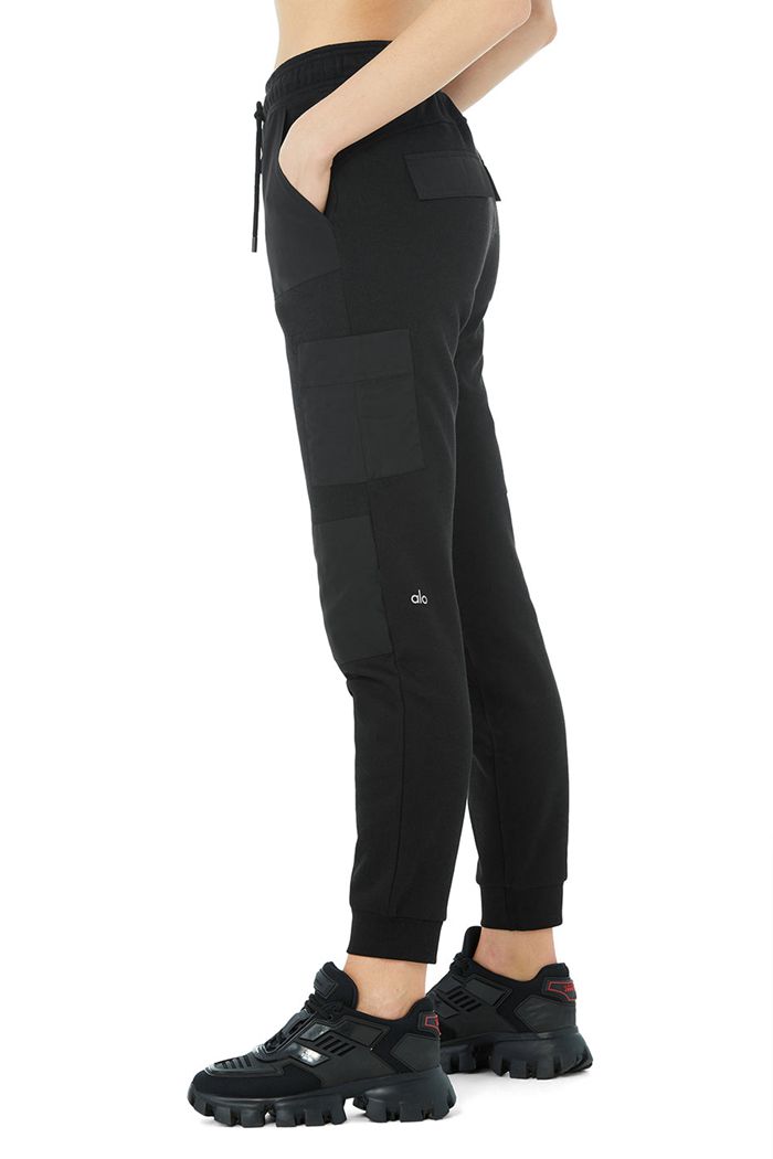 Pantalones Alo Yoga Cargo Jogger Mujer Negros | 695324HEC