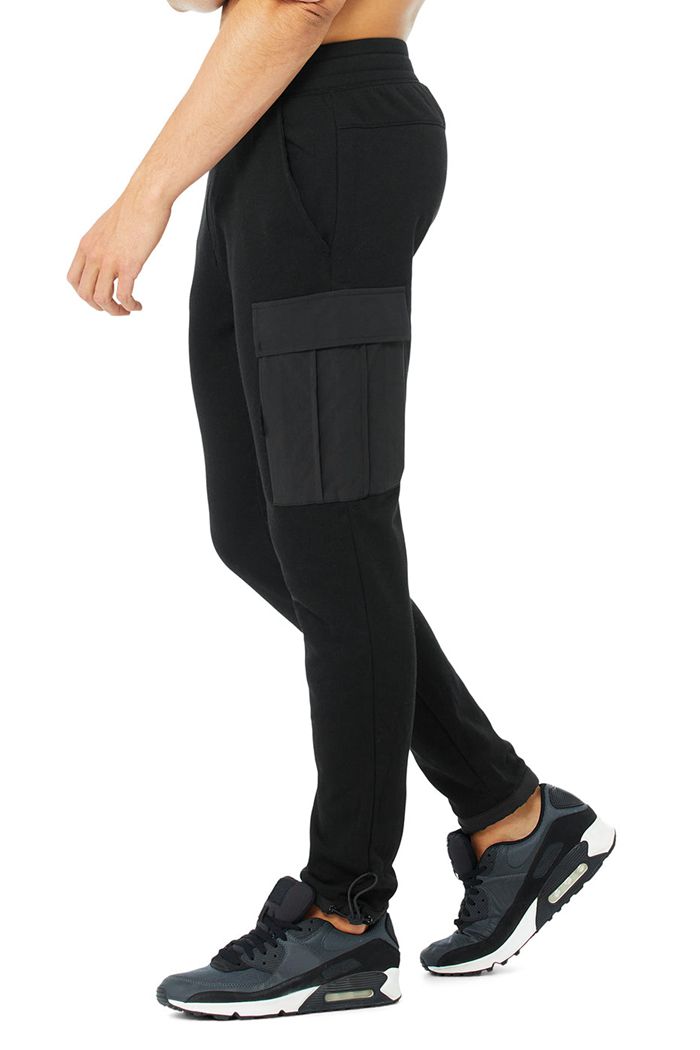 Pantalones Alo Yoga Cargo Traverse Sweat Hombre Negros | 813946IBN