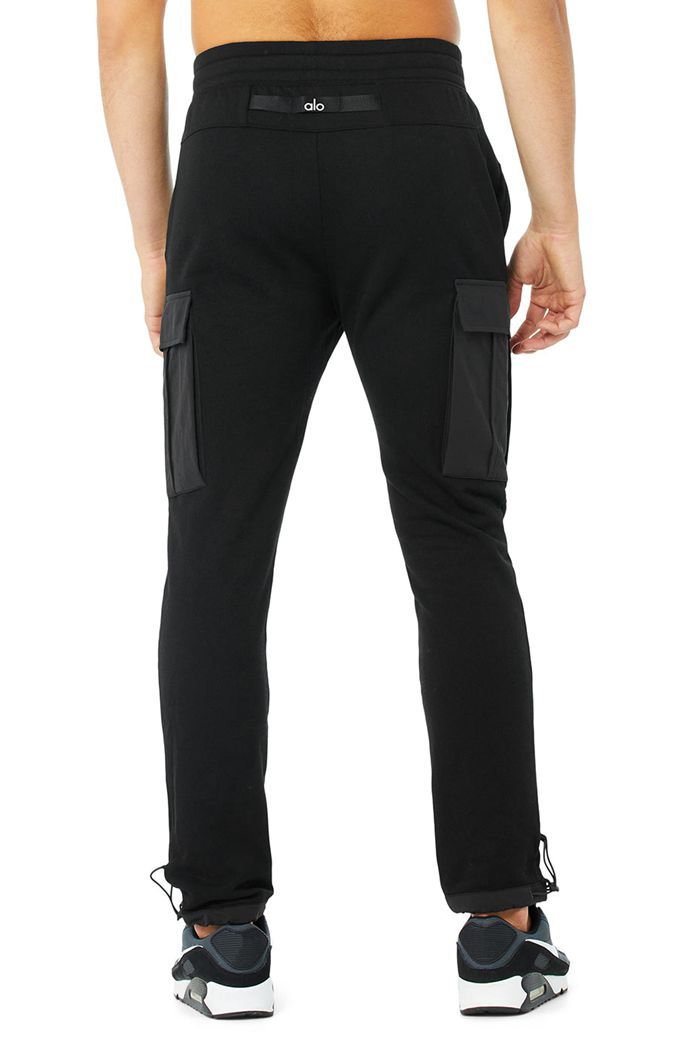 Pantalones Alo Yoga Cargo Traverse Sweat Hombre Negros | 813946IBN