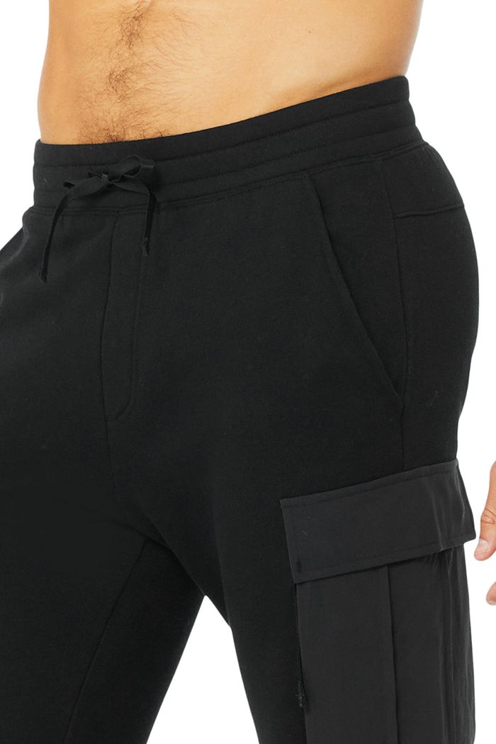 Pantalones Alo Yoga Cargo Traverse Sweat Hombre Negros | 813946IBN