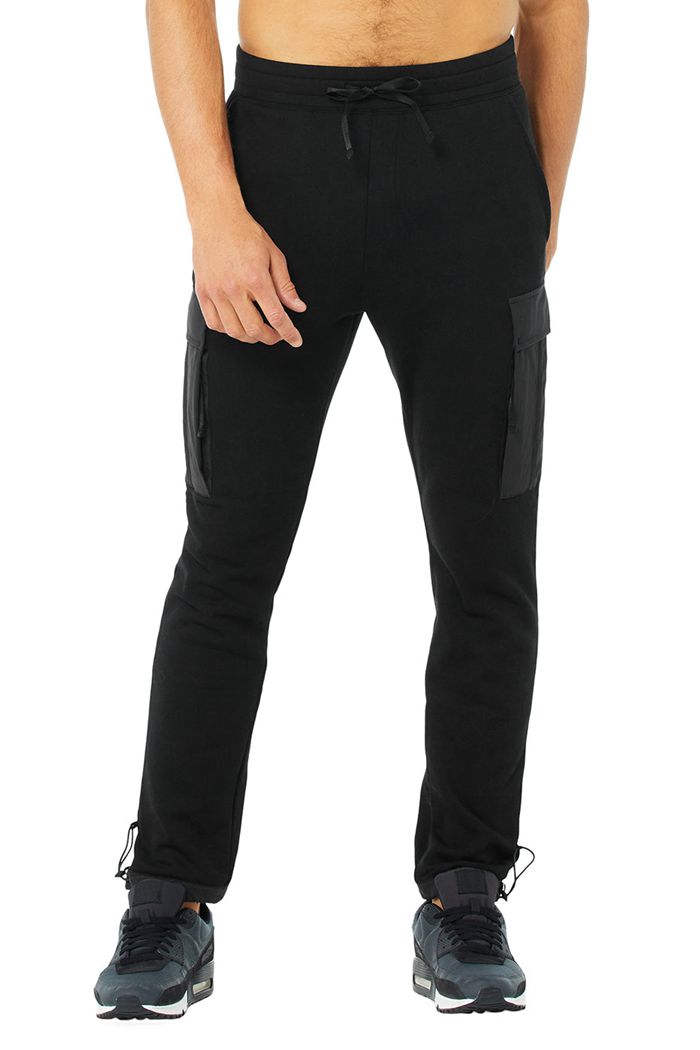 Pantalones Alo Yoga Cargo Traverse Sweat Hombre Negros | 813946IBN