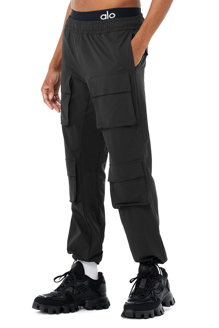 Pantalones Alo Yoga Cargo Venture Hombre Negros | 513068IOW