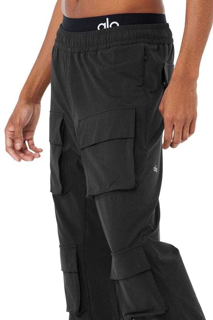 Pantalones Alo Yoga Cargo Venture Hombre Negros | 513068IOW