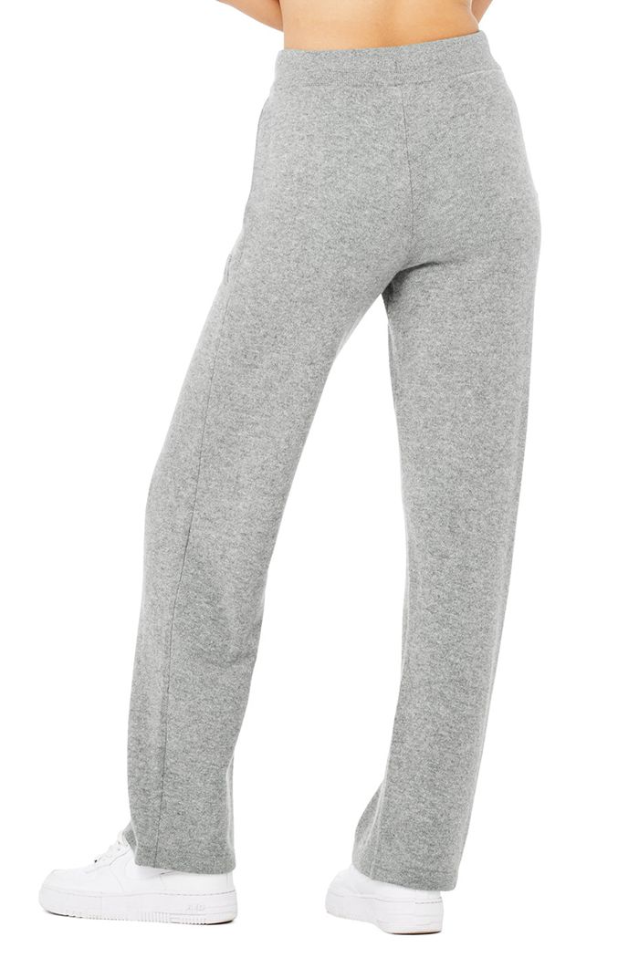 Pantalones Alo Yoga Cashmere High-Cintura Jet Set Anchos Leg Mujer Grises | 672819ZCM