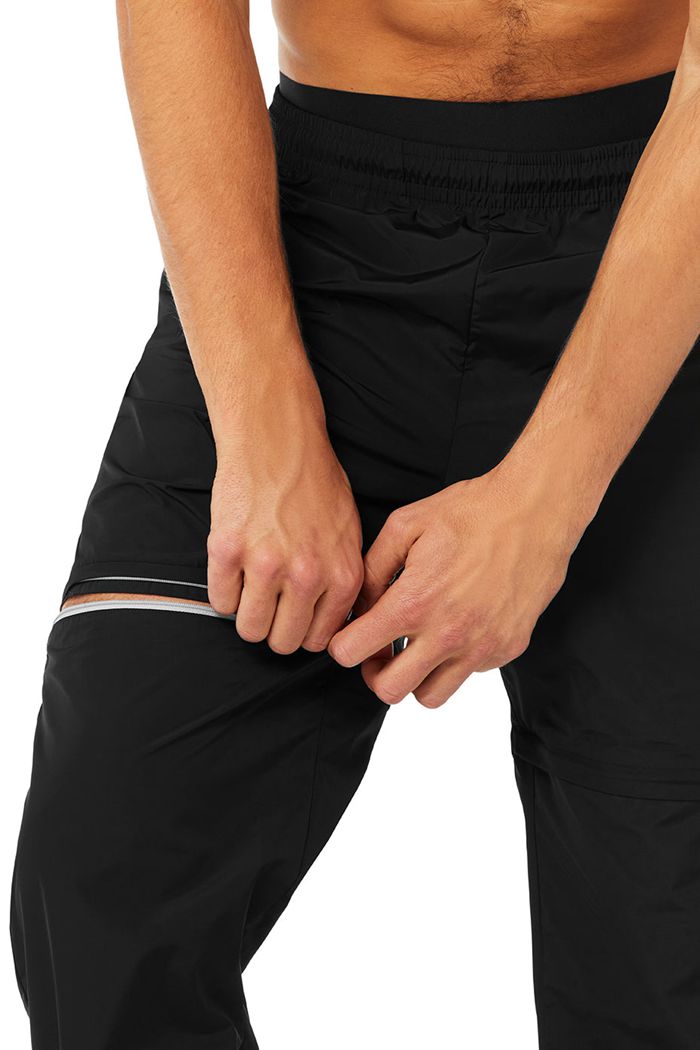 Pantalones Alo Yoga Convertible Pista Hombre Negros | 239041EBQ