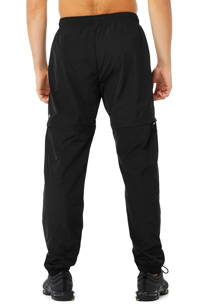 Pantalones Alo Yoga Convertible Pista Hombre Negros | 239041EBQ