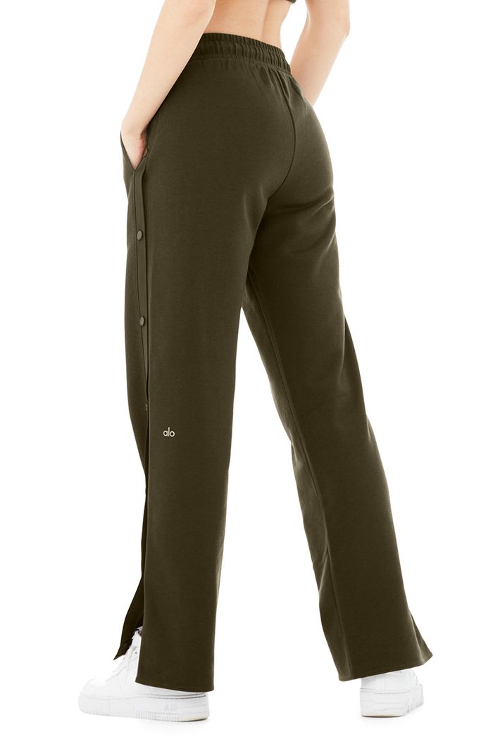 Pantalones Alo Yoga Courtside Tearaway Snap Mujer Verde Oliva Oscuro | 127586TPL