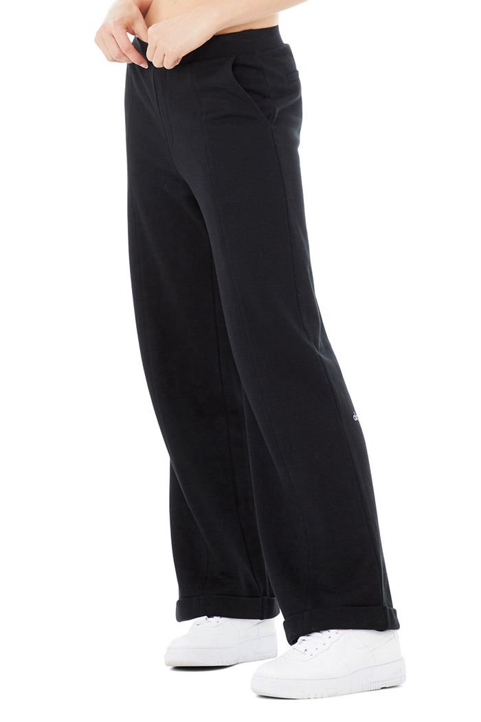 Pantalones Alo Yoga High-Cintura Anchos Leg Mujer Negros | 175849BMP