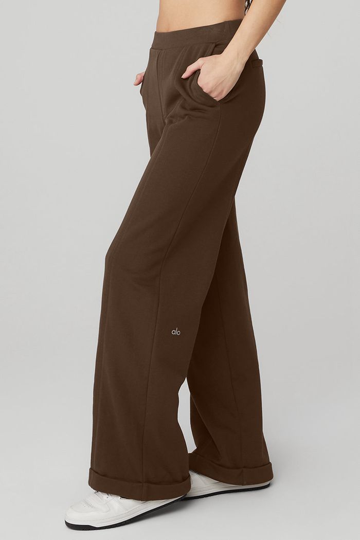 Pantalones Alo Yoga High-Cintura Anchos Leg Mujer Negros | 956218IMN