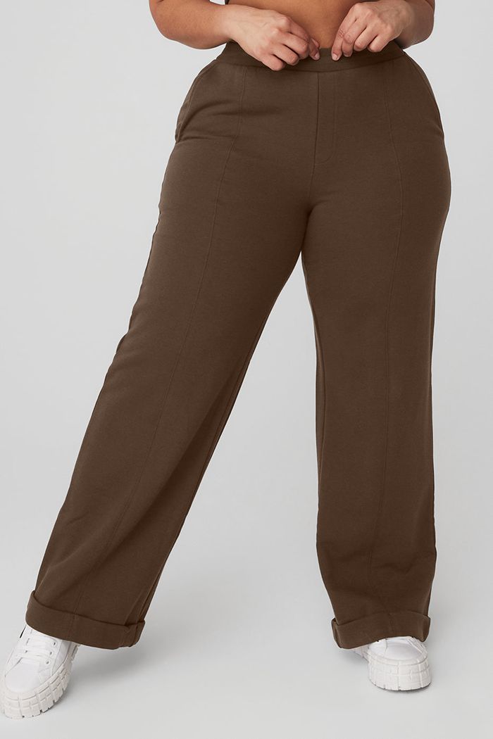 Pantalones Alo Yoga High-Cintura Anchos Leg Mujer Negros | 956218IMN