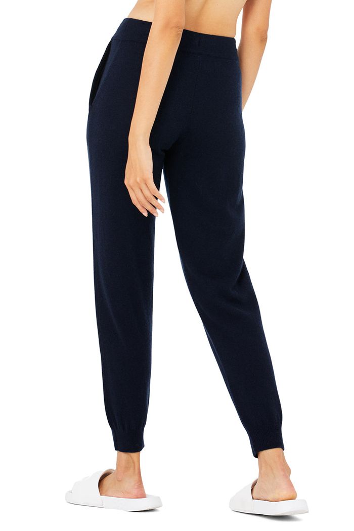 Pantalones Alo Yoga High-Cintura Cashmere Jet Set Mujer Azul Marino | 418253KYG