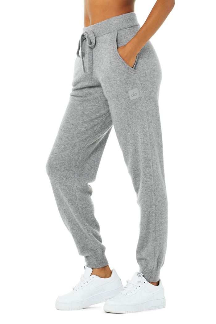 Pantalones Alo Yoga High-Cintura Cashmere Jet Set Mujer Grises | 761549UZD