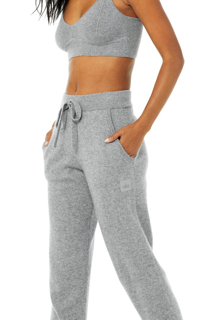 Pantalones Alo Yoga High-Cintura Cashmere Jet Set Mujer Grises | 761549UZD