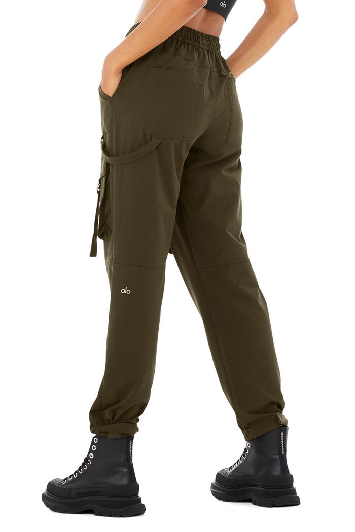 Pantalones Alo Yoga High-Cintura City Wise Cargo Mujer Verde Oliva Oscuro | 835946NWF