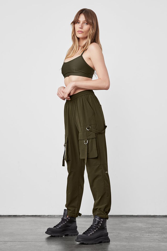 Pantalones Alo Yoga High-Cintura City Wise Cargo Mujer Verde Oliva Oscuro | 835946NWF