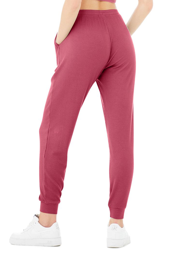 Pantalones Alo Yoga High-Cintura Ribbed Whisper Mujer Morados | 789014WAN