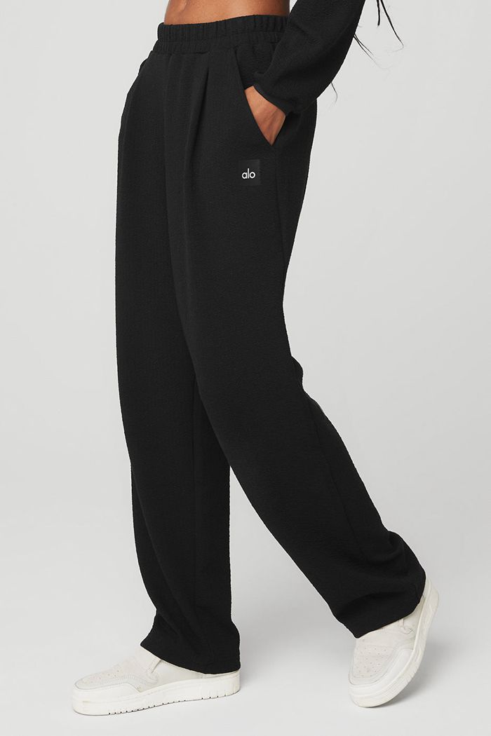 Pantalones Alo Yoga High-Cintura Tailored Sweat Mujer Negros | 654283OSM