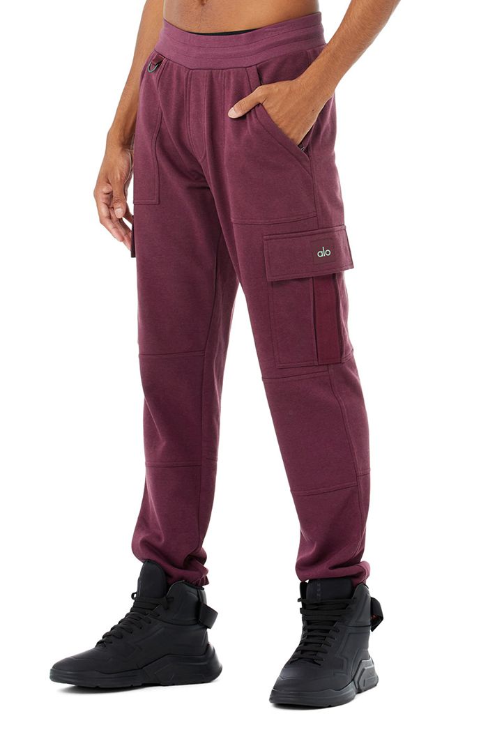 Pantalones Alo Yoga Highline Cargo Sweat Hombre Rojos | 158946SJU