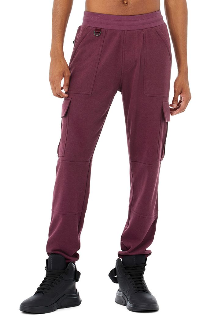 Pantalones Alo Yoga Highline Cargo Sweat Hombre Rojos | 158946SJU