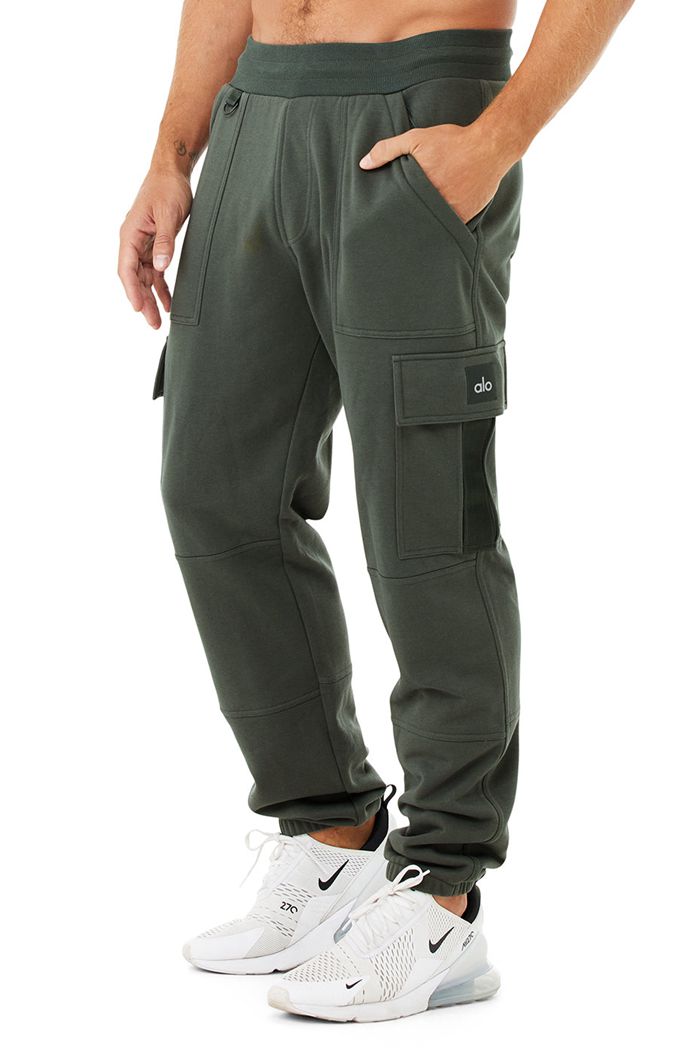 Pantalones Alo Yoga Highline Cargo Sweat Hombre Verdes Oscuro | 481095VXG