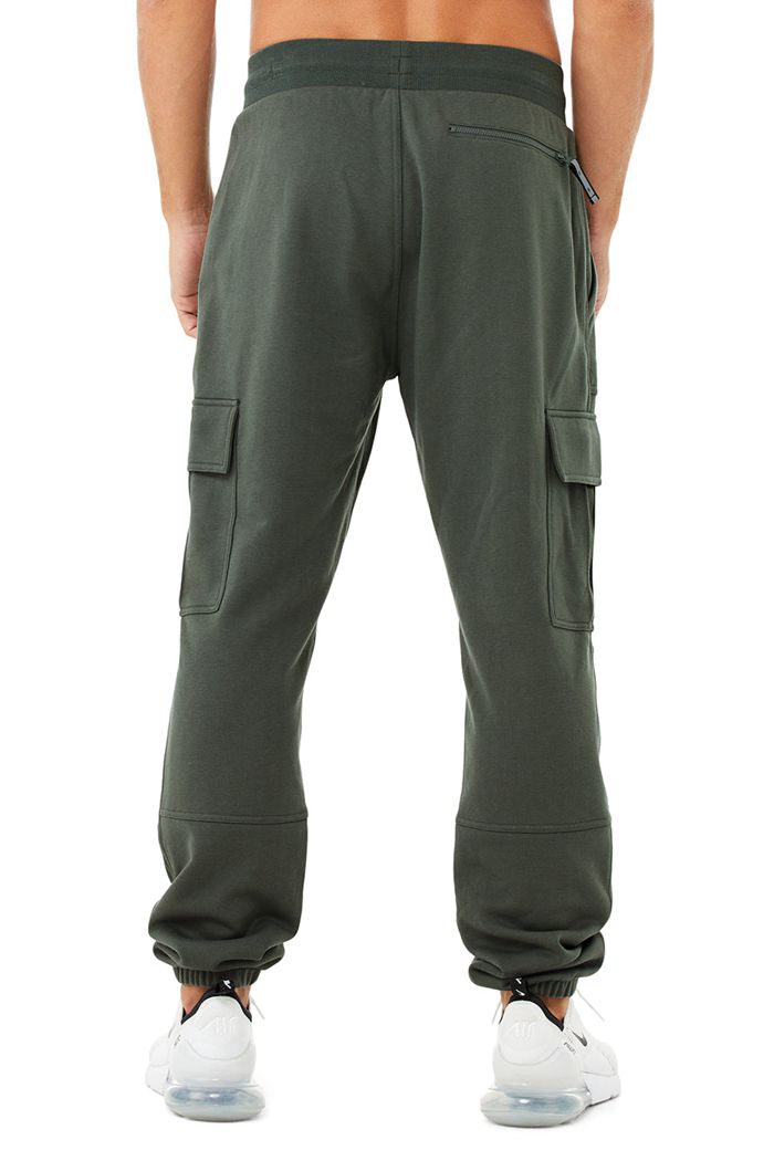 Pantalones Alo Yoga Highline Cargo Sweat Hombre Verdes Oscuro | 481095VXG