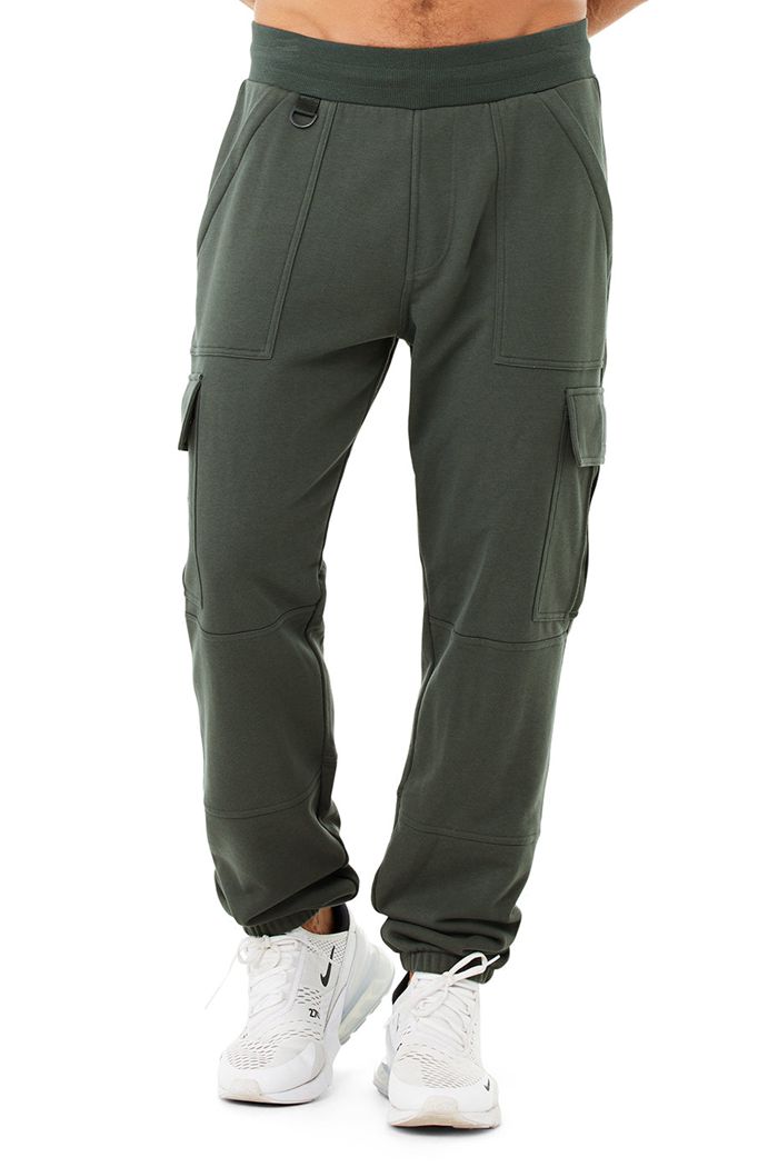 Pantalones Alo Yoga Highline Cargo Sweat Hombre Verdes Oscuro | 481095VXG