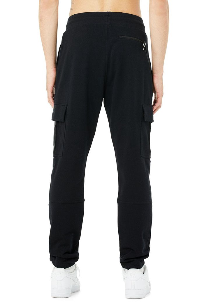 Pantalones Alo Yoga Highline Cargo Sweat Hombre Negros | 862503HLR