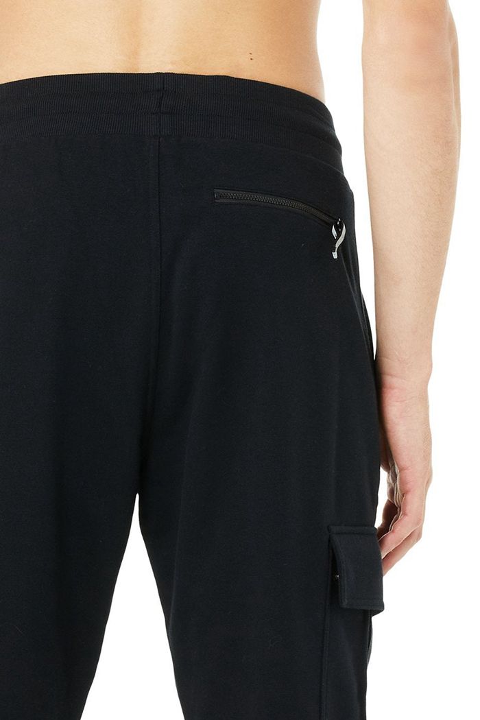 Pantalones Alo Yoga Highline Cargo Sweat Hombre Negros | 862503HLR