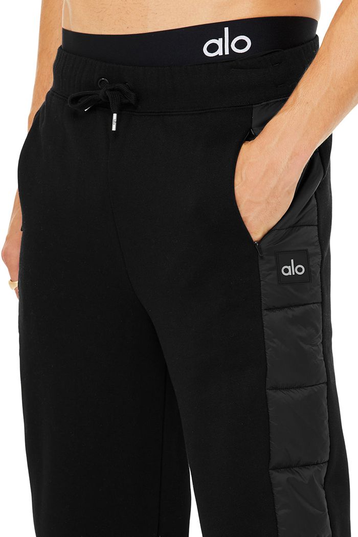 Pantalones Alo Yoga Mash Up Sweat Hombre Negros | 980263DRS