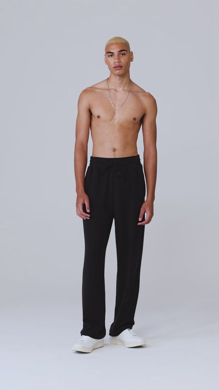 Pantalones Alo Yoga Micro Waffle Fast Break Sweat Hombre Negros | 458362VQD