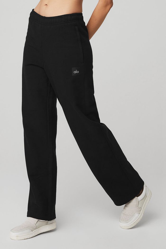 Pantalones Alo Yoga Renown Sweat Mujer Negros | 389207LQU