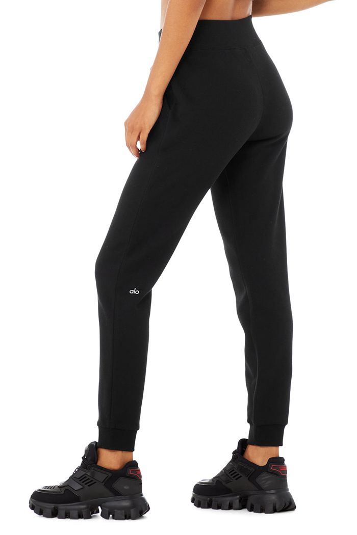 Pantalones Alo Yoga Slick Zip Front Sweat Mujer Negros | 426958WVY