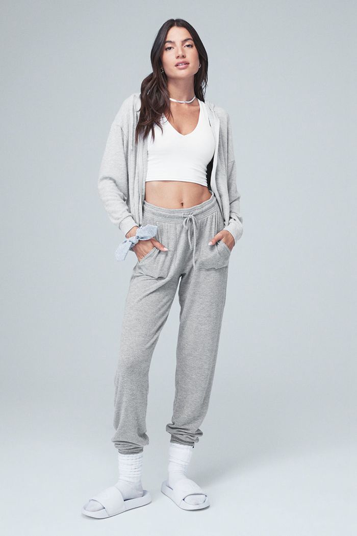 Pantalones Alo Yoga Soho Sweat Mujer Grises | 584719RNE