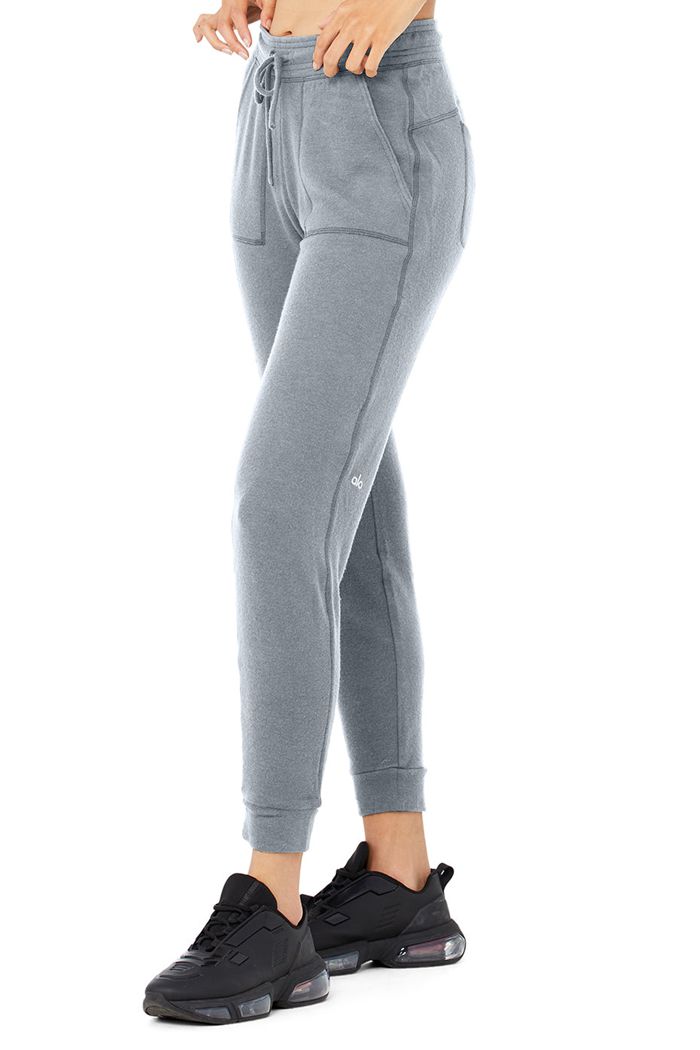 Pantalones Alo Yoga Soho Sweat Mujer Grises | 802761UEI