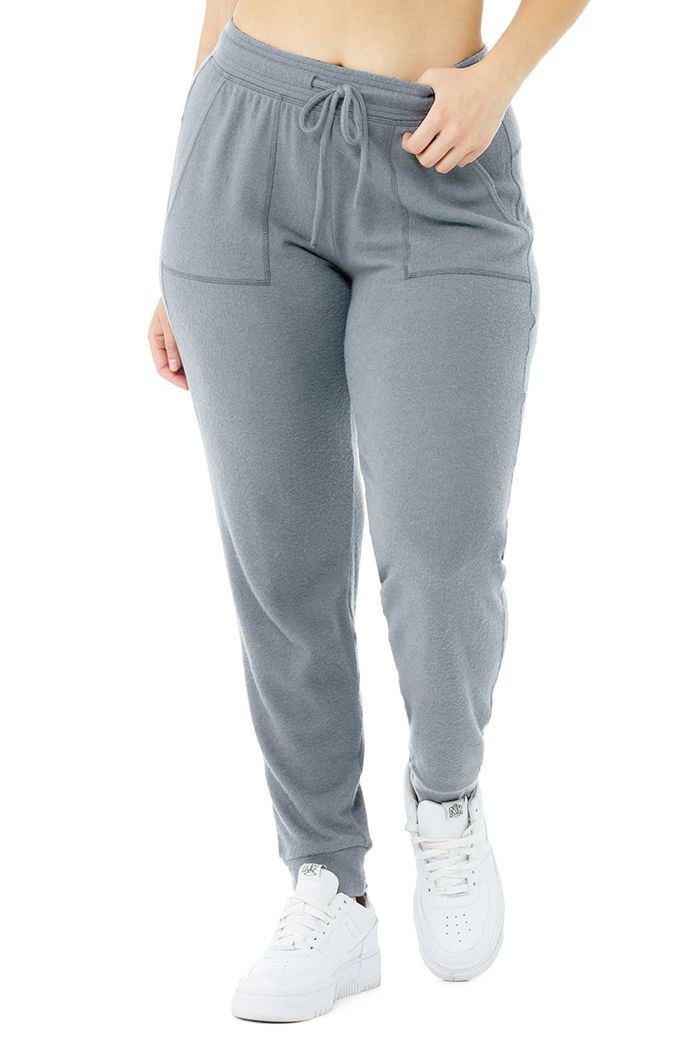 Pantalones Alo Yoga Soho Sweat Mujer Grises | 802761UEI