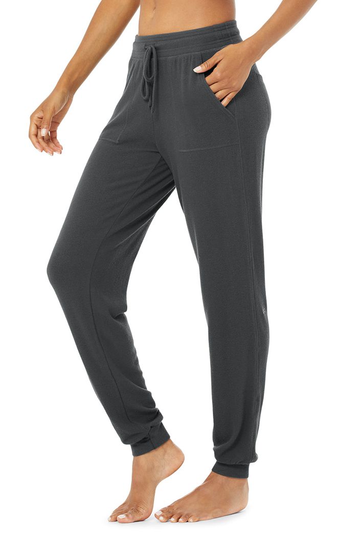 Pantalones Alo Yoga Soho Sweat Mujer Grises Oscuro | 918653KCX