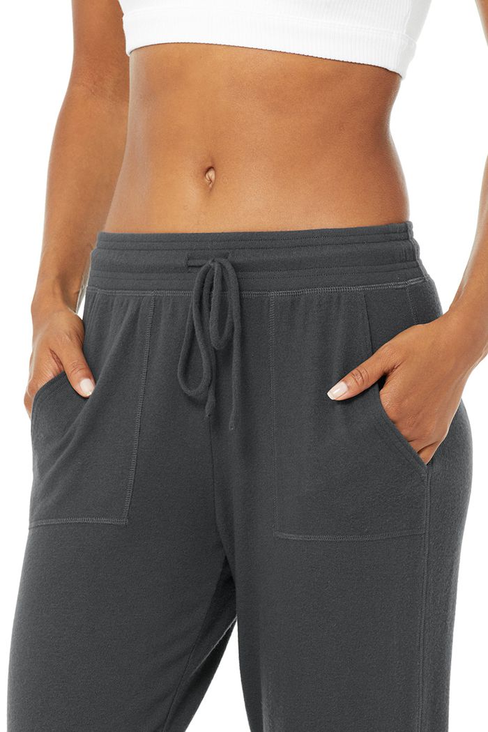 Pantalones Alo Yoga Soho Sweat Mujer Grises Oscuro | 918653KCX