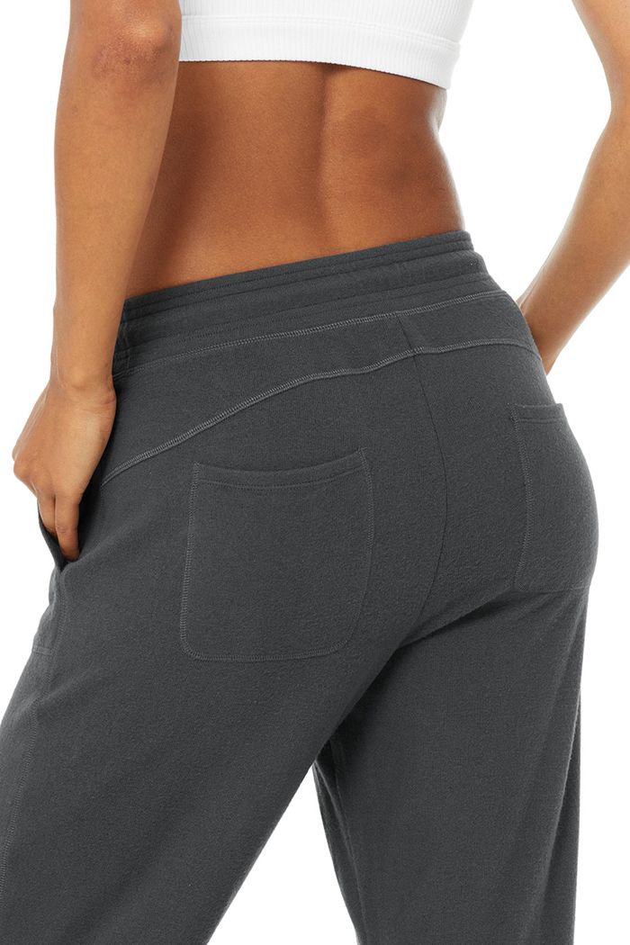 Pantalones Alo Yoga Soho Sweat Mujer Grises Oscuro | 918653KCX