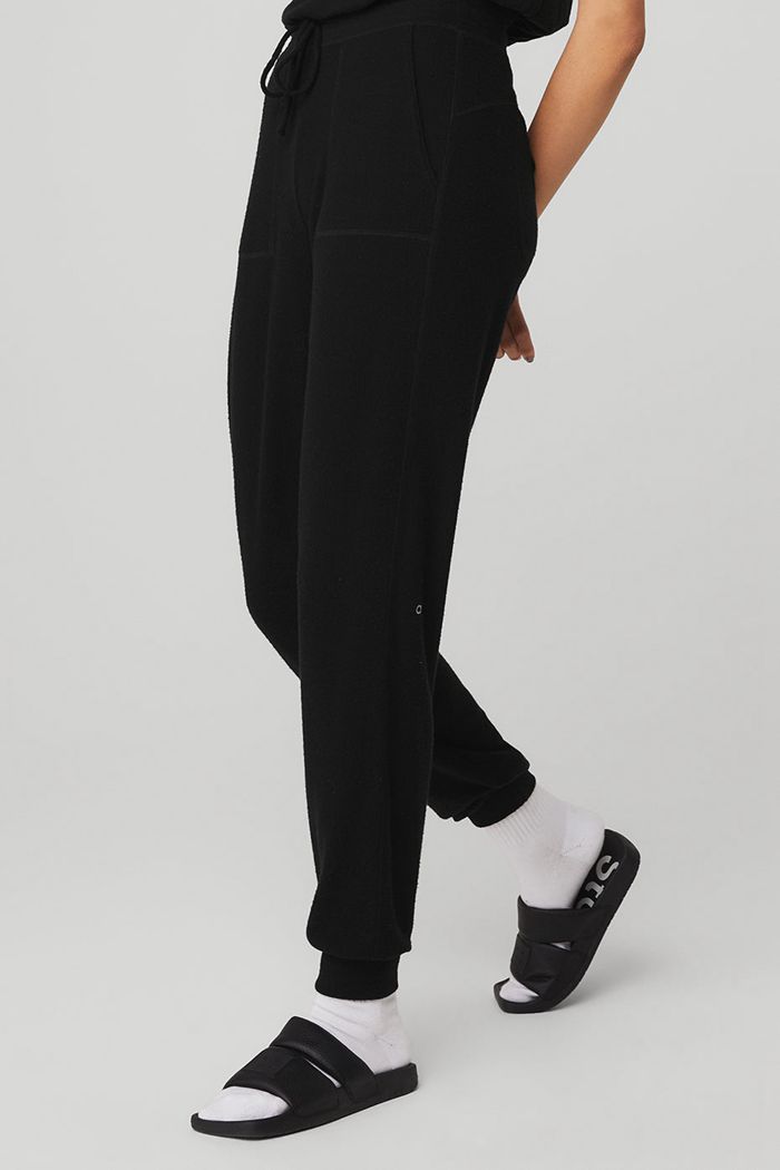 Pantalones Alo Yoga Soho Sweat Mujer Negros | 806915DQH