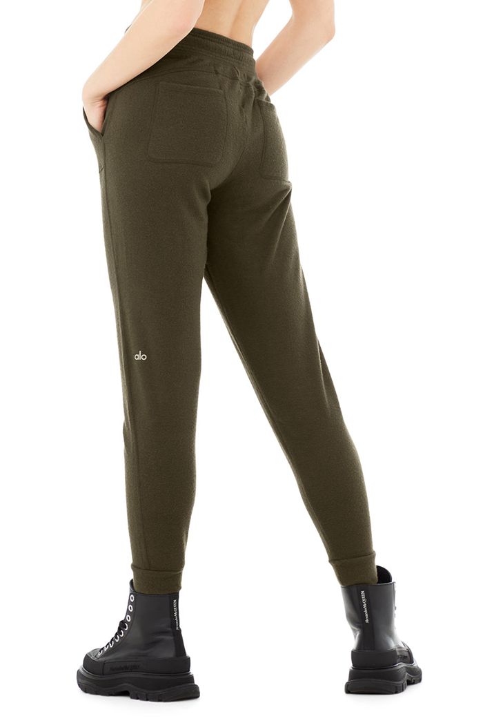 Pantalones Alo Yoga Soho Sweat Mujer Verde Oliva Oscuro | 081379RGZ