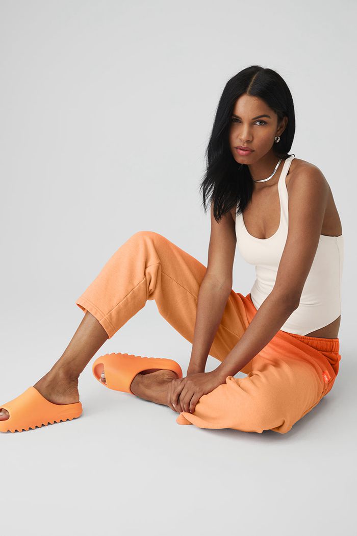 Pantalones Alo Yoga Straight Leg Ombre Sweat Mujer Naranjas | 178063KNG