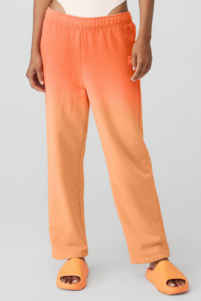 Pantalones Alo Yoga Straight Leg Ombre Sweat Mujer Naranjas | 178063KNG