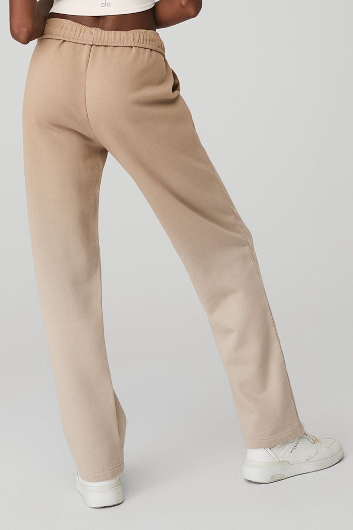 Pantalones Alo Yoga Straight Leg Ombre Sweat Mujer Beige | 375428ILV