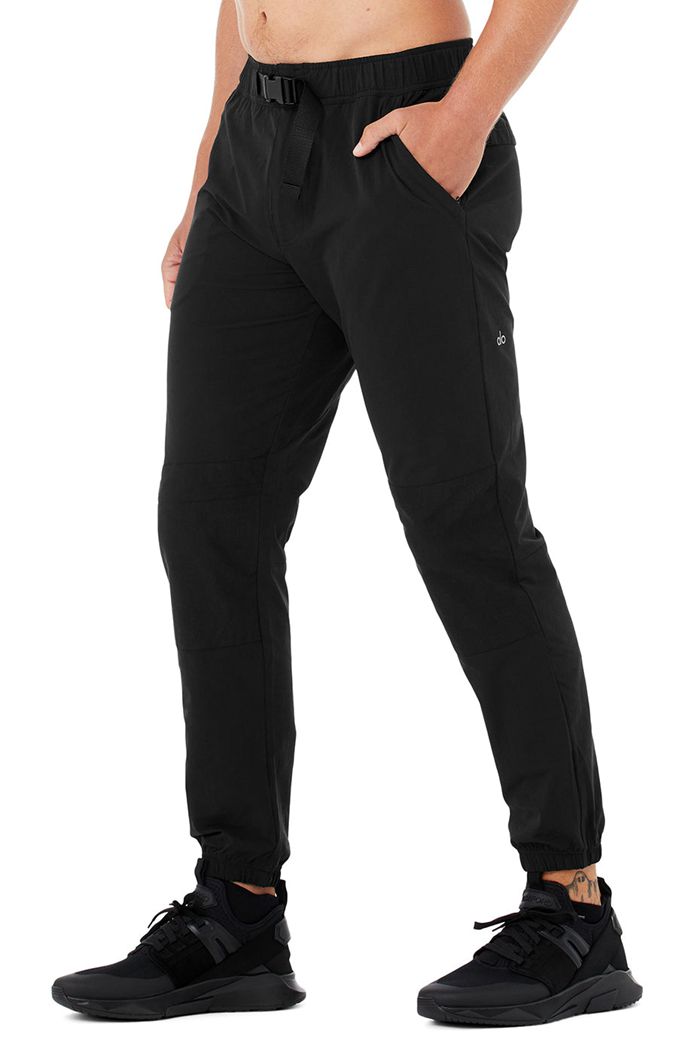 Pantalones Alo Yoga Talus Tech Hombre Negros | 490125SDY