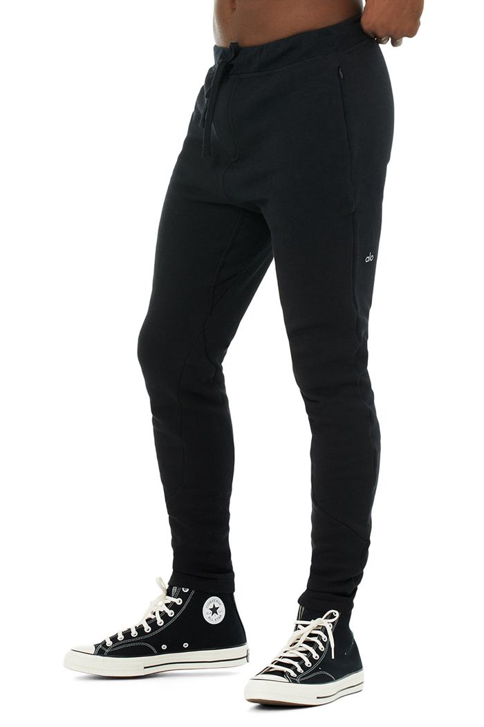 Pantalones Alo Yoga The Triumph Sweat Hombre Negros | 457601NGM